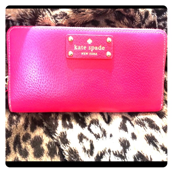 kate spade Handbags - Large Kate Spade Hot Coral zip wallet